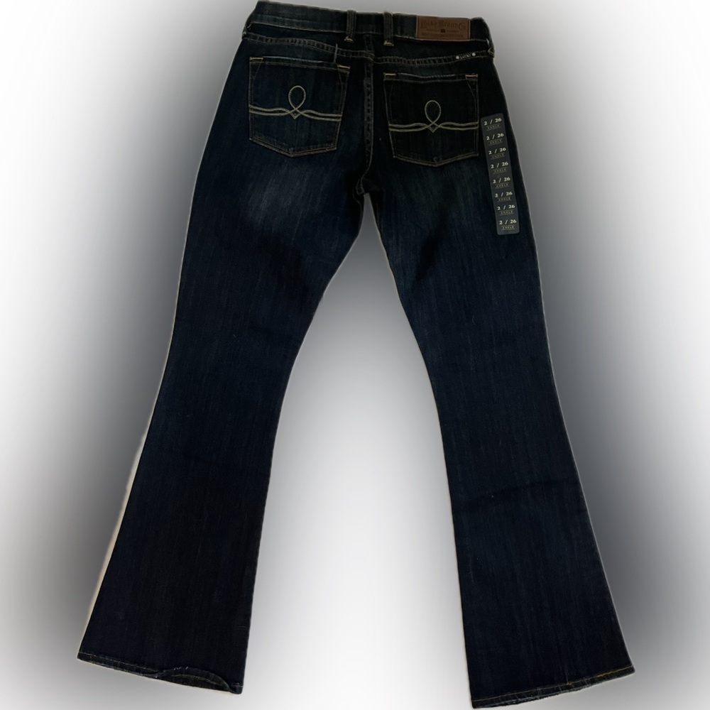 Lucky Brand Womens sz 26 Dark Indigo boot cut flare Y2K NWT - Picture 3 of 11